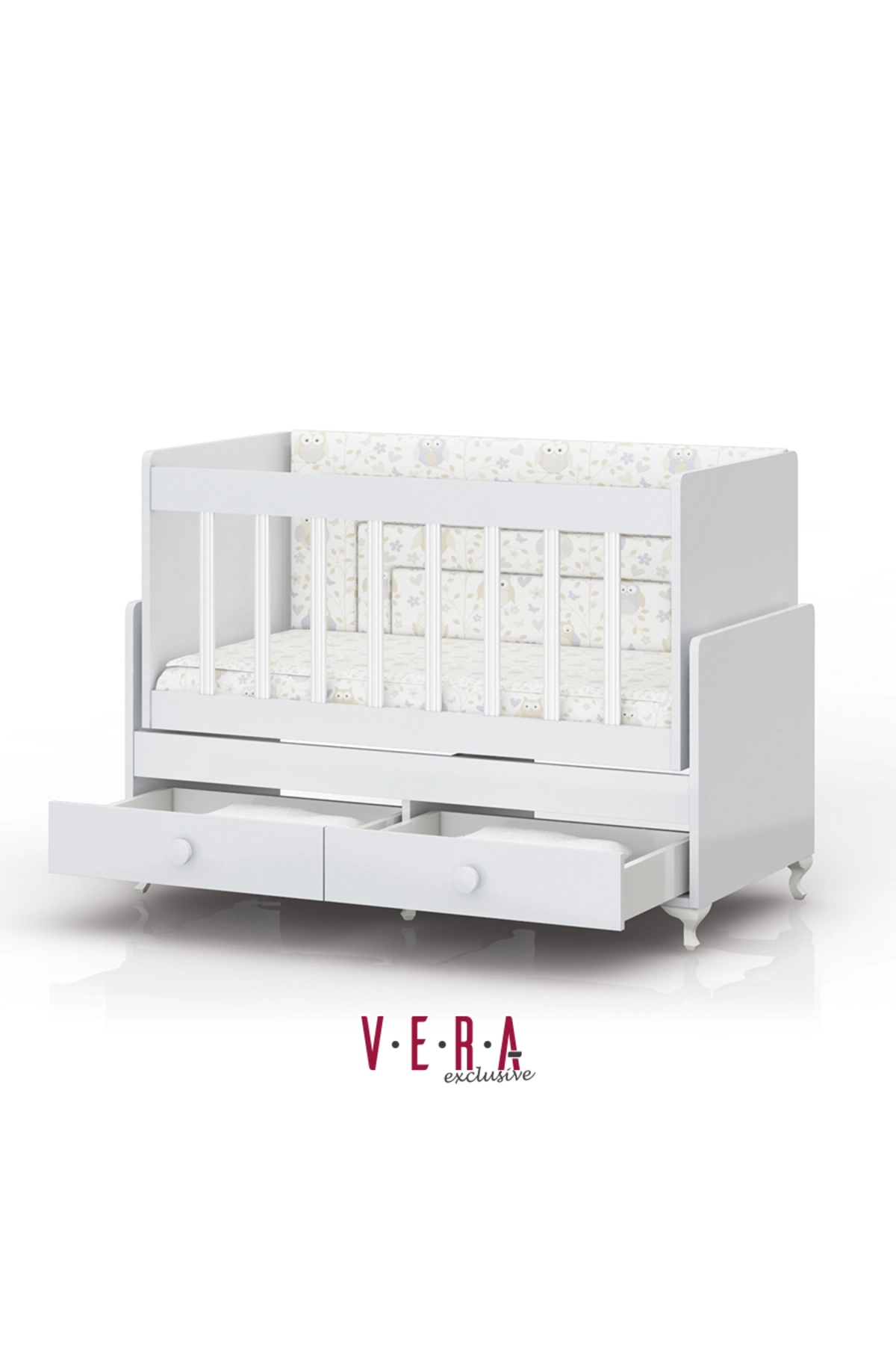 Anne Yanı Sallanır Bebek Beşiği, Sarı Uyku Setli, Yataklı, Çekmeceli 60 x 120-2