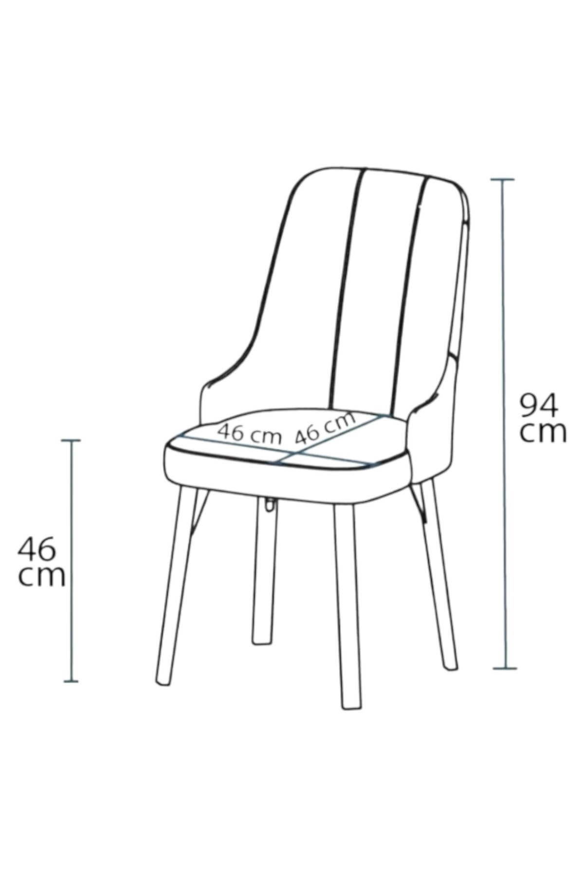 Minel Açılabilen Metal Ayak Sunta Mutfak Masası Takımı 6 Lacivert Sandalye 80 x 132-3