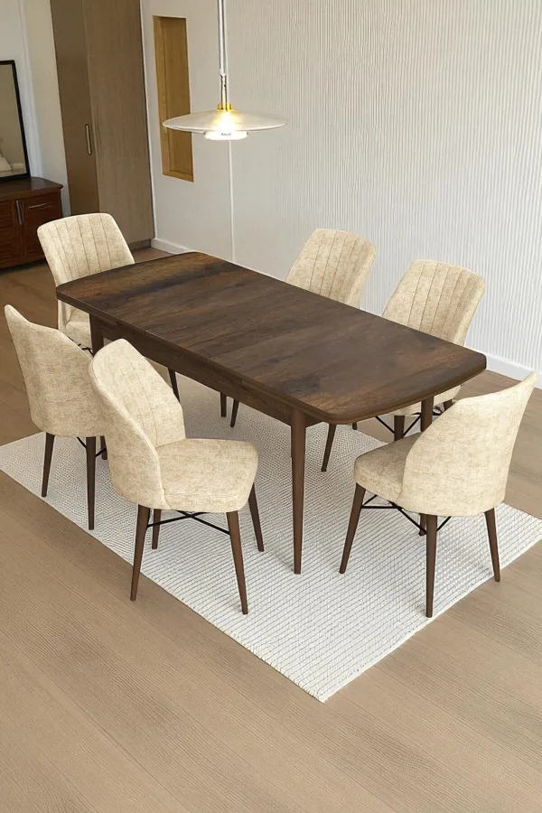 Flexa Comfort Serisi 6 Adet Flex Sandalye Mutfak Masası Takımı