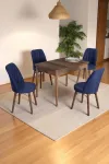 4 Kişilik Sabit Masa Sandalye Takımı 70x110 Cm Mutfak Masası Takımı Yemek Masası Masa Takımı-0