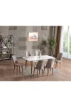 80x130(KAPALI) 80x170(AÇIK) Yemek Odası Takımı Mutfak Masası Takımı Yemek Masası 6 Kişilik-0