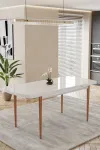80x170CM Mutfak Masası Takımı | 4 Kişilik Açılır Masa Sandalye Takımı - Beyaz Masa - Antrasit-1