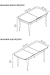 80x170CM Mutfak Masası Takımı | 4 Kişilik Açılır Masa Sandalye Takımı - Ceviz Masa - Antrasit-3