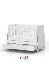 Anne Yanı Sallanır Bebek Beşiği, Sarı Uyku Setli, Yataklı, Çekmeceli 60 x 120-2