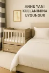 Çekmeceli Sallanır Anne Yanı Bebek Odası Takımı Beşik 50 x 100 Gardırop 120 X 174 X 45-5