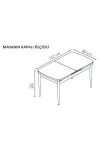 Luna Ceviz 80 x 132 Açılabilen MDF Masa Siyah Metal Ayaklı Mutfak Masası 6 Siyah Sandalye-2