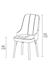 Minel Açılabilen Metal Ayak MDF Mutfak Masası Takımı 6 Cappucino Sandalye 80 x 132-3