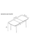 Minel Açılabilen Metal Ayak Sunta Mutfak Masası Takımı 6 Lacivert Sandalye 80 x 132-2